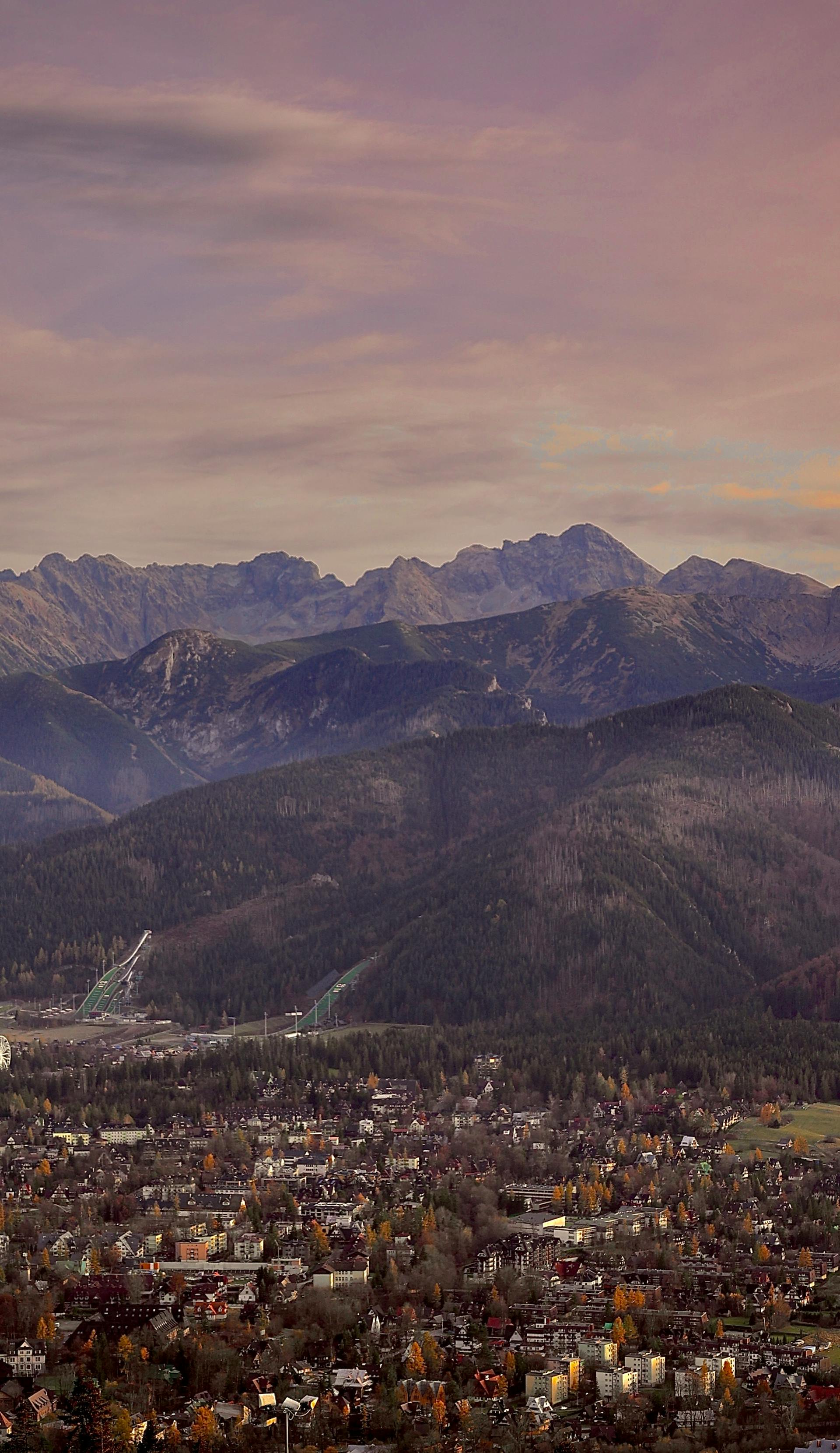 Dramatic Tatra Mountains at sunset, Poland